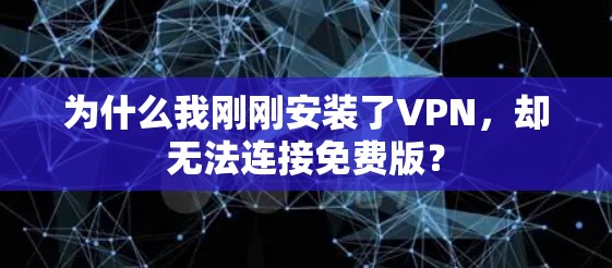 为什么我刚刚安装了VPN，却无法连接免费版？