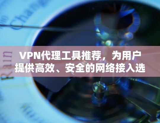 VPN代理工具推荐，为用户提供高效、安全的网络接入选择。以下是一些知名的VPN代理工具推荐，涵盖了多种需求，包括预算、速率、安全性和使用体验
